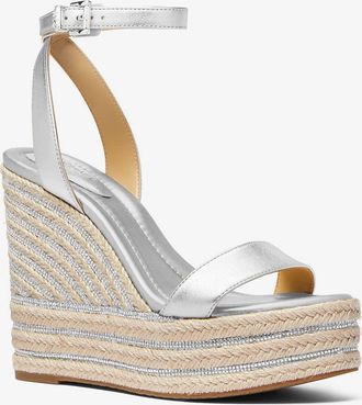 Michael Kors Leighton Metallic Leather Wedge Sandal