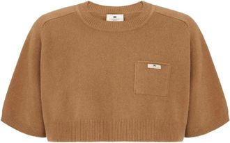 Elisabetta Franchi Truien & Vesten, Dames, Bruin, XS, Wol, Wol en kasjmier top