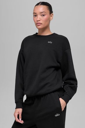 Alo | Accolade Crewneck Neck Pullover Top in Black, Size: Medium