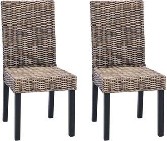 vidaXL Dining Chair 2 pcs Black Wash 45 x 54 x 93 cm vidaXL