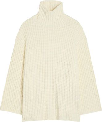 Toteme Whipstitch-knit Cotton-blend Jumper - Off White - S (UK8-10 / S)
