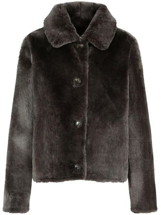 Yves Salomon faux fur jacket - women - Lamb Shearling/Lambskin - 34 - Grey