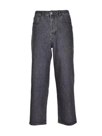 A|X Armani Exchange Black Loose Fit Denim Jeans With Classic Five-Pocket Style