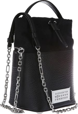 Maison Margiela Beuteltaschen - Leather Bucket Bag With Drawstring Closure - Gr. unisize - in Schwarz - für Damen