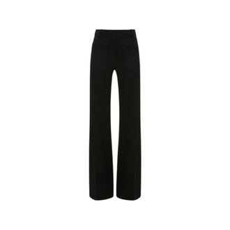 Victoria Beckham Rtw... - Dames - Wijde Broeken - Zwart - 2XS - Broeken