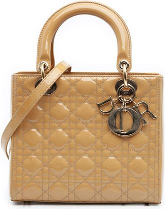 Dior Pre-owned Dior Medium Patent Cannage Lady Dior 35XUSK9LDYSY0KFA