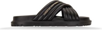 Dior Slippers - Dames - Sandalen - Zwart - 37 1/2 EU - Leer - Schoenen
