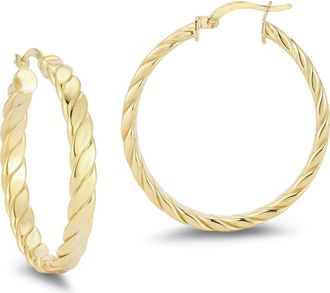 Chloe and Madison Medium Twisted Hoop Earrings in Gold at Nordstrom Rack