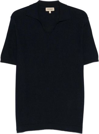 Woolrich Cotton Crepe Knit Polo Shirt - Heren - Polos - Blauw - XL - Katoen - Tops
