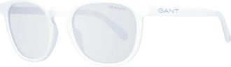 GANT Witte Herenzonnebril Rond Spiegelend - unisex - Zonnebrillen - Wit - ONE Size - Accessoires