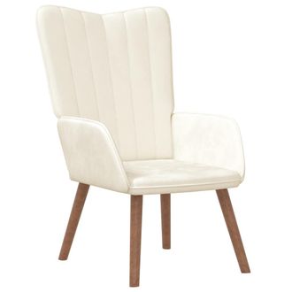 vidaXL Sill&oacute;n De Relax De Terciopelo Blanco Crema Vidaxl