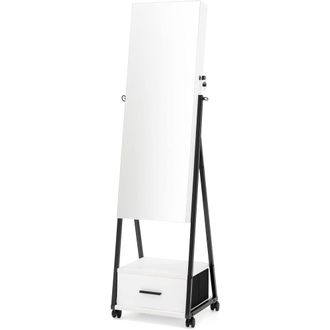 Giantex Joyer&iacute;a blanca 2 en 1 con espejo 42 x 38 x 157 cm