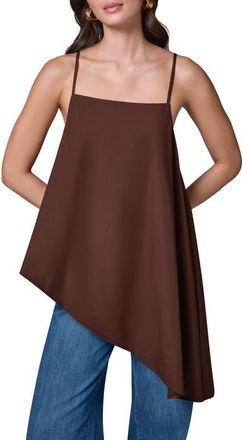 DKNY Asymmetric Stretch Poplin Top in Canyon at Nordstrom, Size X-Large
