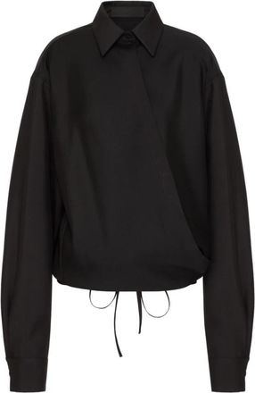 Valentino Garavani Techno Light Wool Shirt - Dames - Overhemden - Zwart - XS - Overhemden
