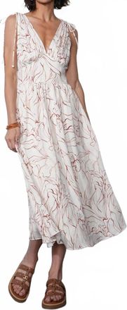 Greylin Sadie Tie Shoulder Midi Dress In Ivory