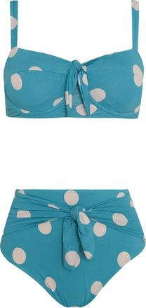 Brigitte Bikini con dettaglio a nodo - Blu