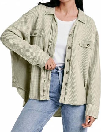 Dear John Denim Foster Buttoned Thermal Shirt In Fresh Mint