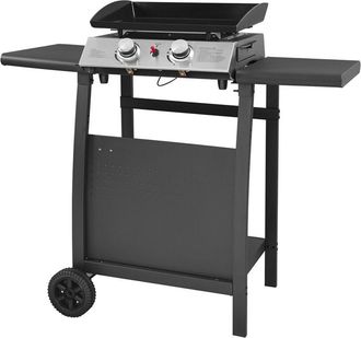 Happy Garden Plancha De Gas Mala 2 Quemadores 5kw + Carrito