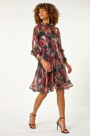 Roman Floral Jaquard Mini Dress