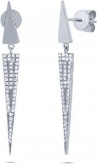 Allurez 0.22ct 14k White Gold Diamond Pave Triangle Earrings