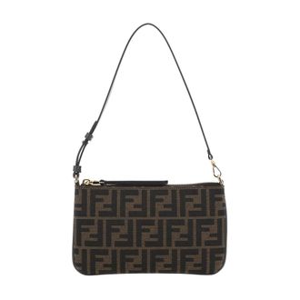 Fendi Flat Baguette Pouch - female - Fendi - Shoulder Bags - Brown - ONE SIZE - Bags