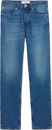 Ami Blue Classic Five-Pocket Cotton Straight-Leg Pants