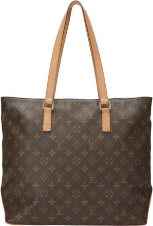 Louis Vuitton Brown Monogram Coated Canvas & Vachetta Leather Cabas Mezzo (Authentic Pre-Loved)