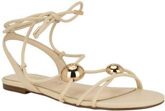 Guess Tabell Ankle Wrap Sandal in Ivory at Nordstrom, Size 9.5