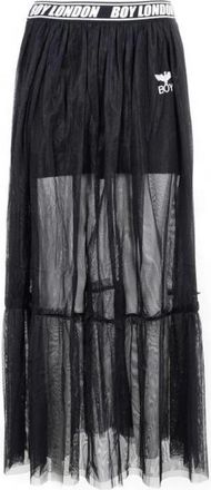 Boy London Rokken, Dames, Zwart, M, Maxi-rok met bloemenpatroon