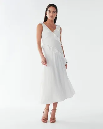 BWLDR Fallon Maxi Dress in White at Nordstrom, Size 10
