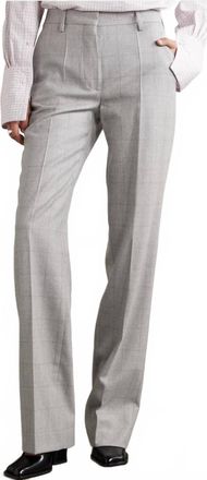 Dries Van Noten Checked Wool-Flannel Straight-Leg Pants In Light Grey