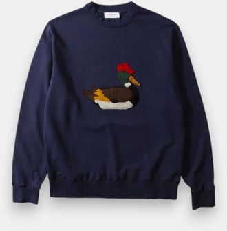 Edmmond Studios Edmmond Studios, Hoodies & sweatvesten, Heren, Blauw, M, Katoen, Duck Patch Sweatshirt