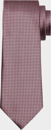 Ermenegildo Zegna Mens Tonal Geometric Jacquard Tie