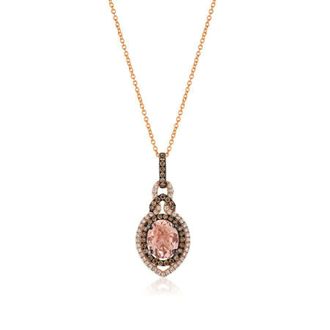 Le Vian Ladies Peach Morganite Necklaces set in 14K Strawberry Gold