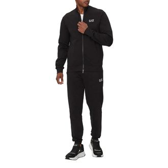Emporio Armani Training Sets, male, Black, Size: 2XL Dynamic Black Sporty Tracksuit