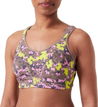 Champion Shock Absorber S4490 - Active Multi Sport Bra Sports Bra, Brown Allover, IT 2C (EU 70C)(UK 32C) Woman, Brown Allover, 32C