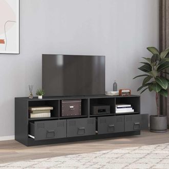 vidaXL Vidaxl - Muebles Para Tv 2 Unidades Acero Gris Antracita 67x39x44 Cm