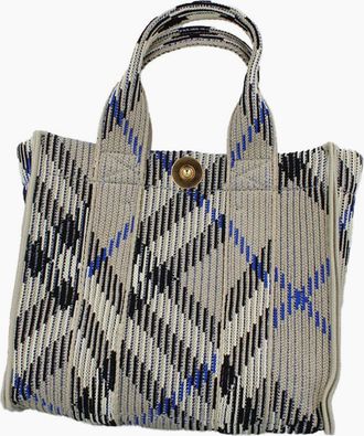 Burberry Womens Burberry Mini Knitted Tote - Lichen