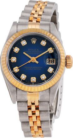 Rolex Pre-owned Pre-owned Rolex Datejust Automatic Diamond Champagne Dial Ladies Watch 69173BLSJ