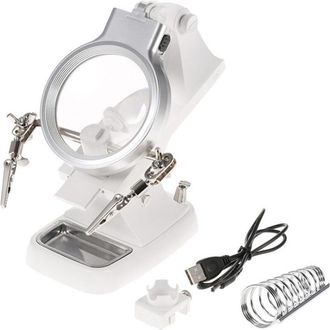 Trade Shop Trade Shop - Lente Ingrandimento Pinze Da Tavolo Luce Led Riparazioni Saldature Orientabile