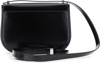 Ferragamo Womens Crossbody Bag Gancini Leather Black Calf Shoulder