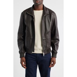 BOSS Mander Bomber Jacket in Dark Brown at Nordstrom, Size 38 Regular