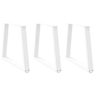 Berkfield Home Dining Table Legs V-Shape 3 pcs White 70x(72-73.3) cm Steel