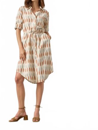 Lilla P Ikat Shirt Dress In Carob