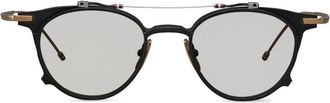 Thom Browne round-frame flip-up sunglasses - unisex - Titanium - 49 - Black