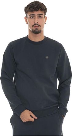 HUGO BOSS Effen Ronde Hals Sweatshirt met Logo - Heren - Sweatshirts - Blauw - XL - Katoen - Hoodies & sweatvesten