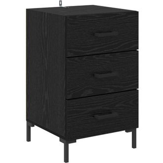 vidaXL Armario De Noche Con Caj&oacute;n Roble Negro 40 X 40 X 66 Cm Vidaxl