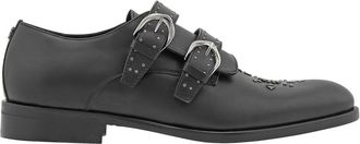 Roberto Cavalli Mens Black Vitellino Buckled Loafers, Brand Size 39 ( US Size 6 )
