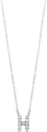 Bony Levy Icon Diamond Initial Pendant Necklace in 18K White Gold - H at Nordstrom