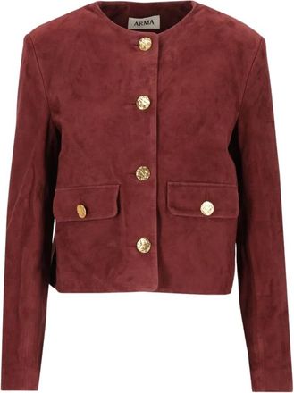 Arma Chaqueta de Cuero - Jackets - Mujer - Rojo - M